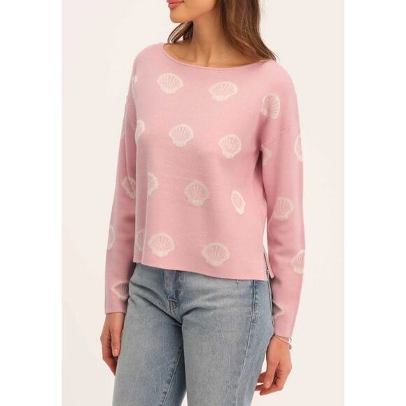 Philosophy Pink and White Shell Print Sweater - XS - Picture 1 of 7